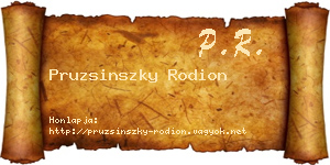 Pruzsinszky Rodion névjegykártya